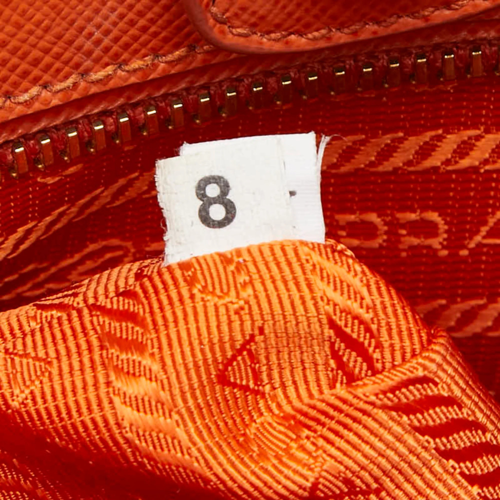 PRADA Orange Leather Saffiano Shoulder Bag - Picture 14 of 16